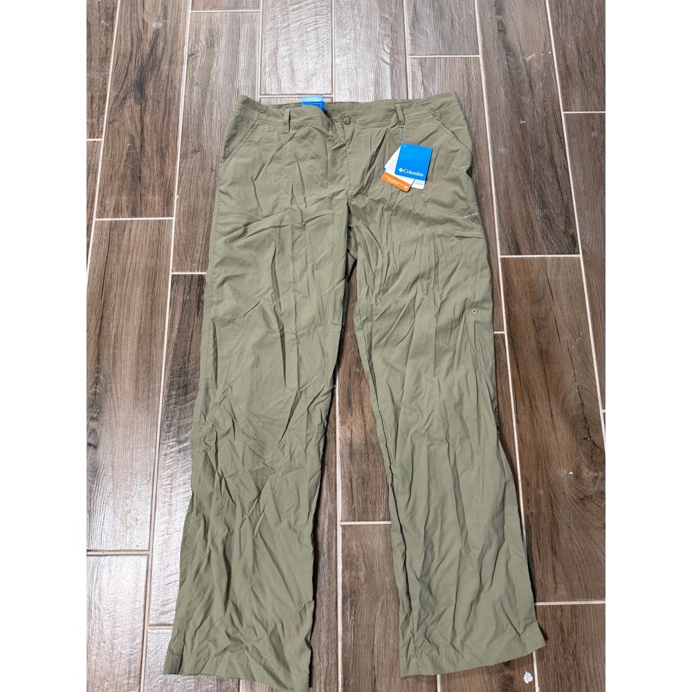 Columbia PFG Womens Aruba Roll Up Pants Sage Green Khaki Size 16 Regular FL8070